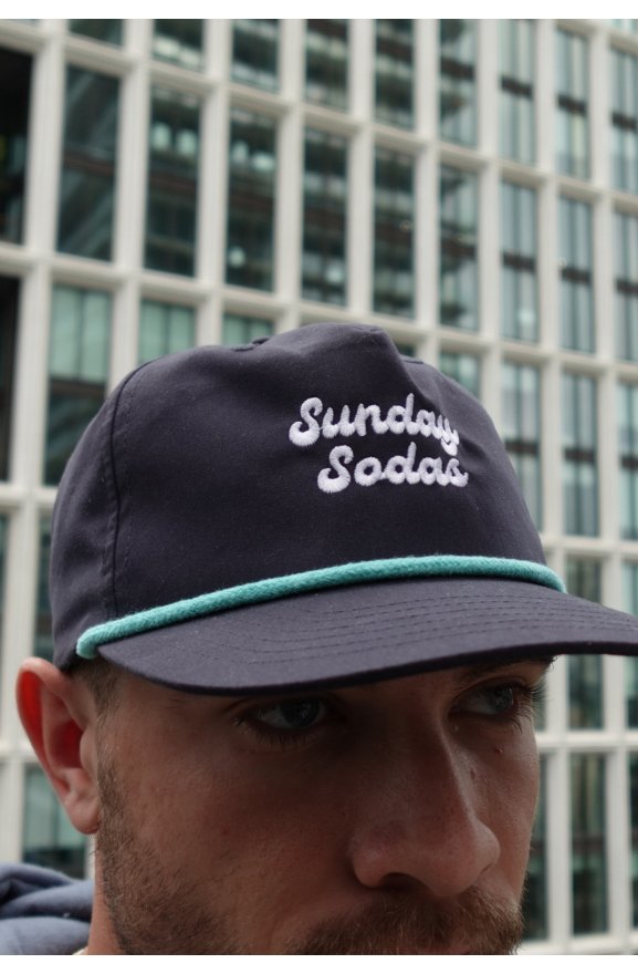 Navy 5 Panel Golf Hat - Sunday Sodas